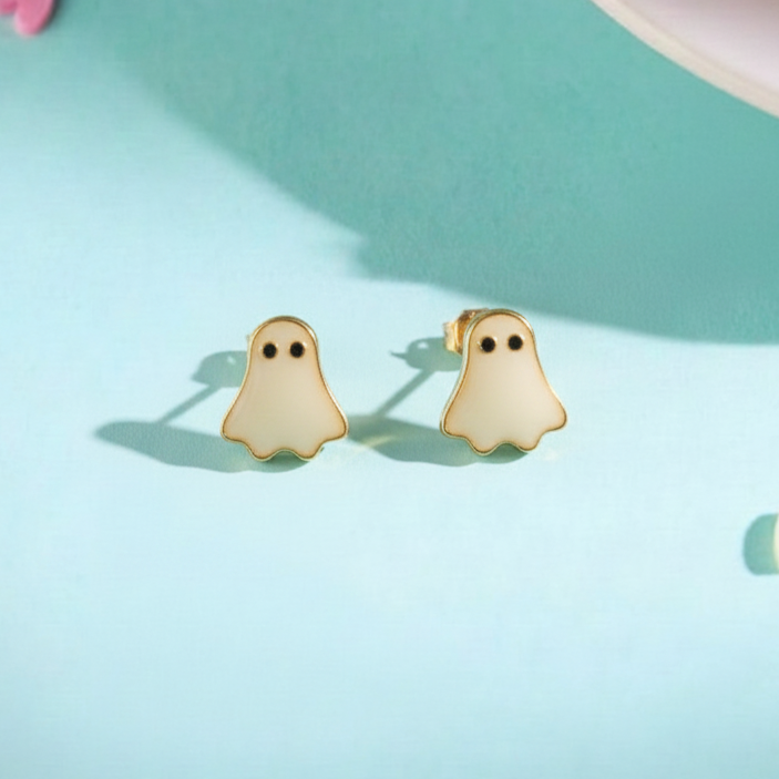 Spooky Cute Glow-in-the-Dark Ghost Stud Earrings