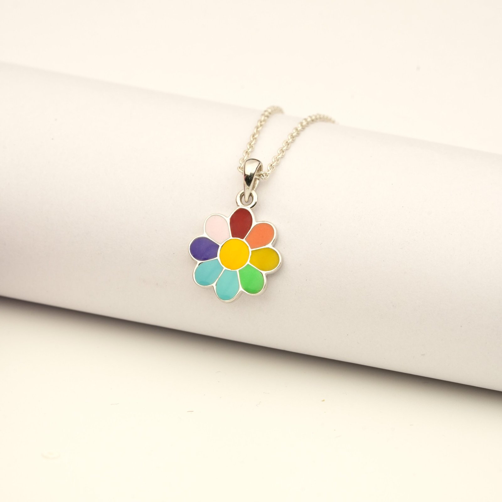 Rainbow Bloom Daisy Flower Pendant - Image 3
