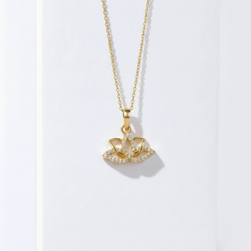 Girls CZ Lotus Flower Pendant