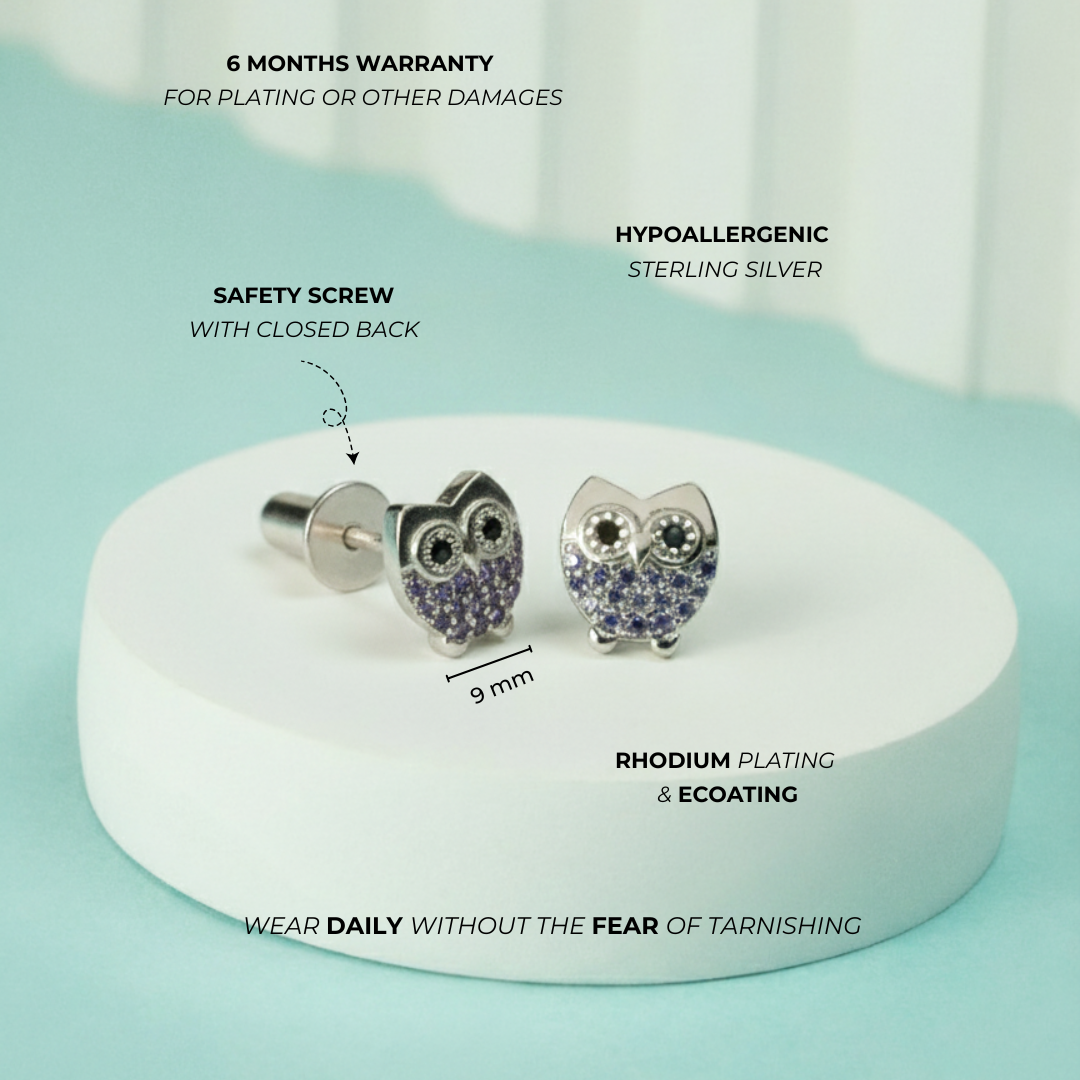Wise Little Owl Girls Studs - Image 5
