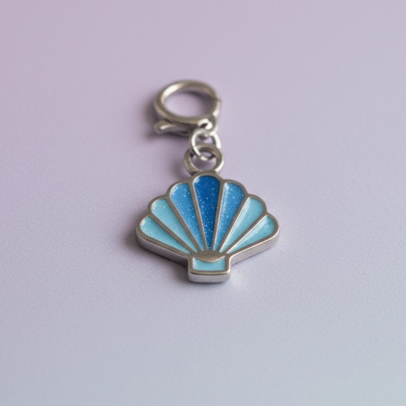 Blue Seashell Pure Silver Charm