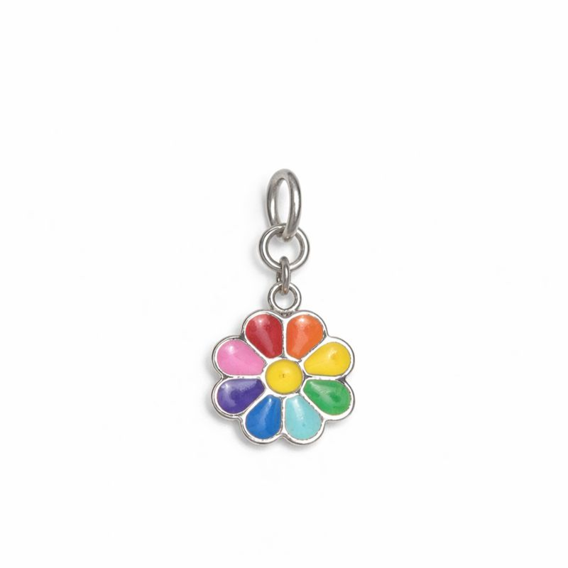 Rainbow Daisy Flower Charm