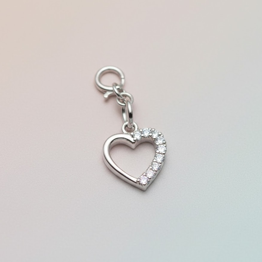 Sparkling Heart Kids Charm