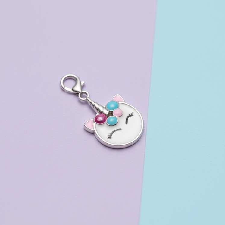 Unicorn face Charm in Silver