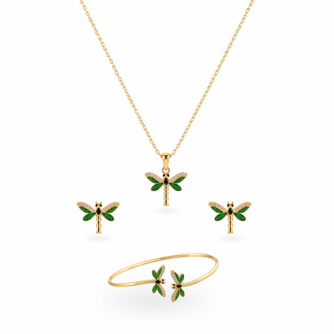 Dragonfly Sparkle Kids Jewellery Set with Bangle