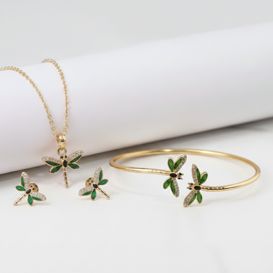 Dragonfly Sparkle Kids Jewellery Set with Bangle