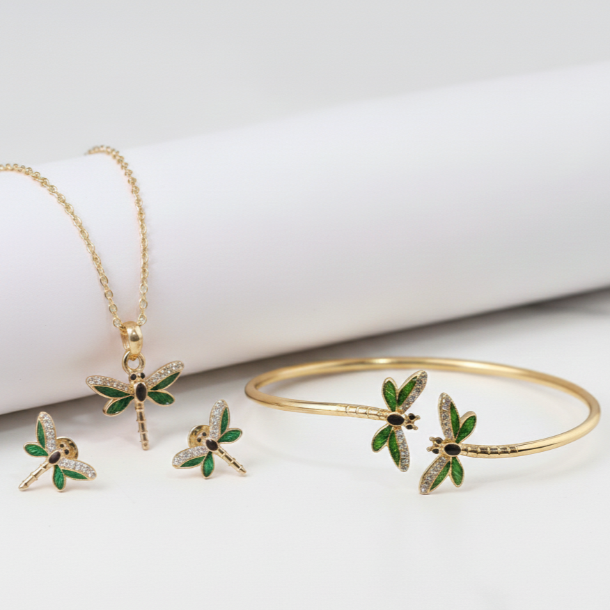 Dragonfly Sparkle Kids Jewellery Set with Bangle - Image 2