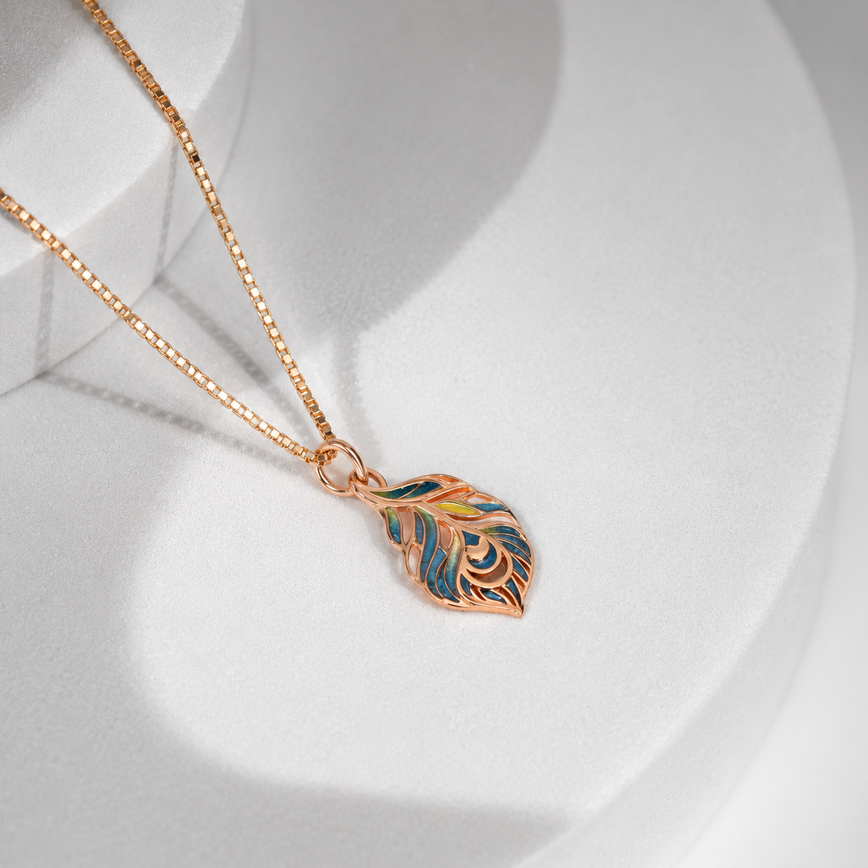 Whimsical Peacock Feather Pendant - Image 4
