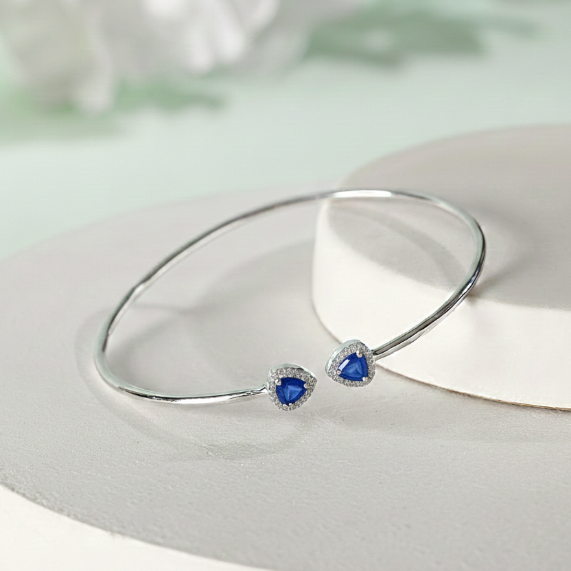Heart to Heart Teen Bangle-Blue