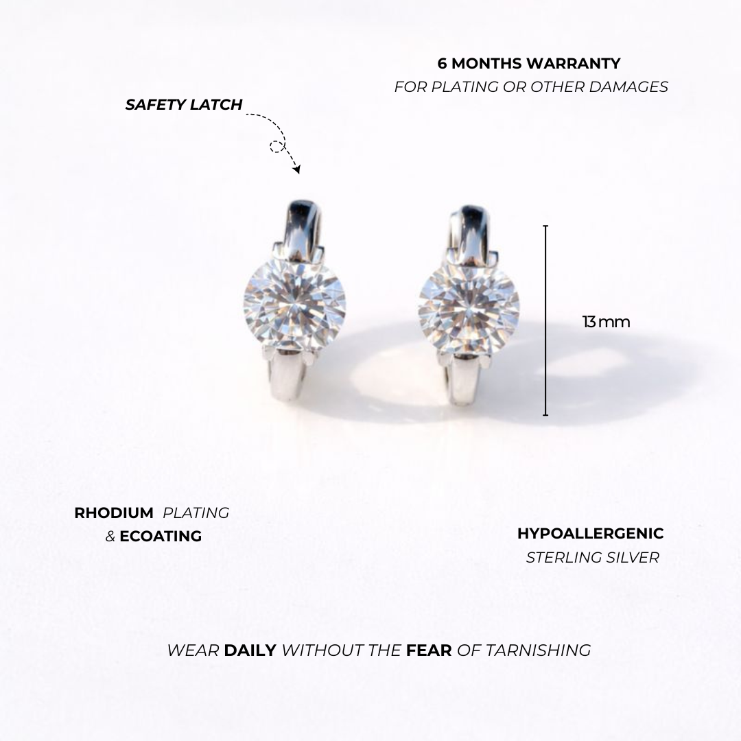 Sparkling Solitaire Hoop - Image 3