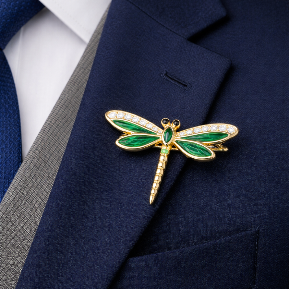 Emerald Green Dragonfly Brooch