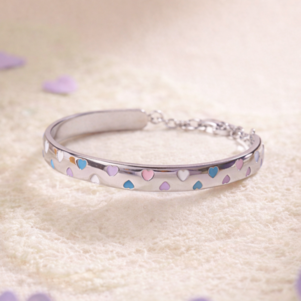 Sweet Pastel Heart New Born Bangle