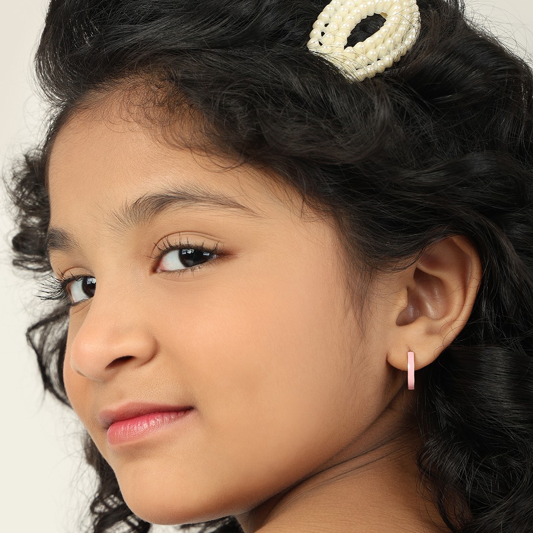 Candy Pink Hoop Earrings - Image 2