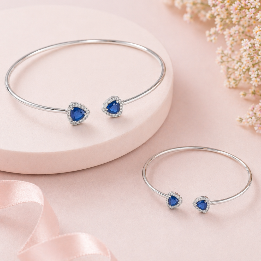 Blue Heart Duo Bangle Set