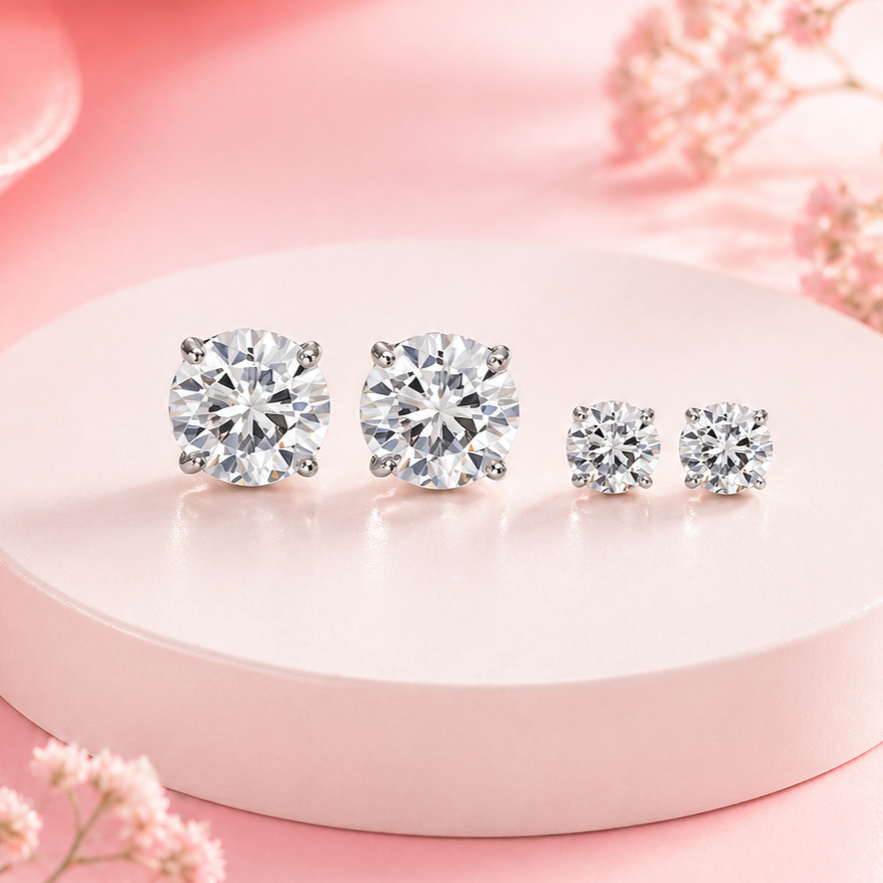 Sparkle Classic CZ Duo Stud Earrings