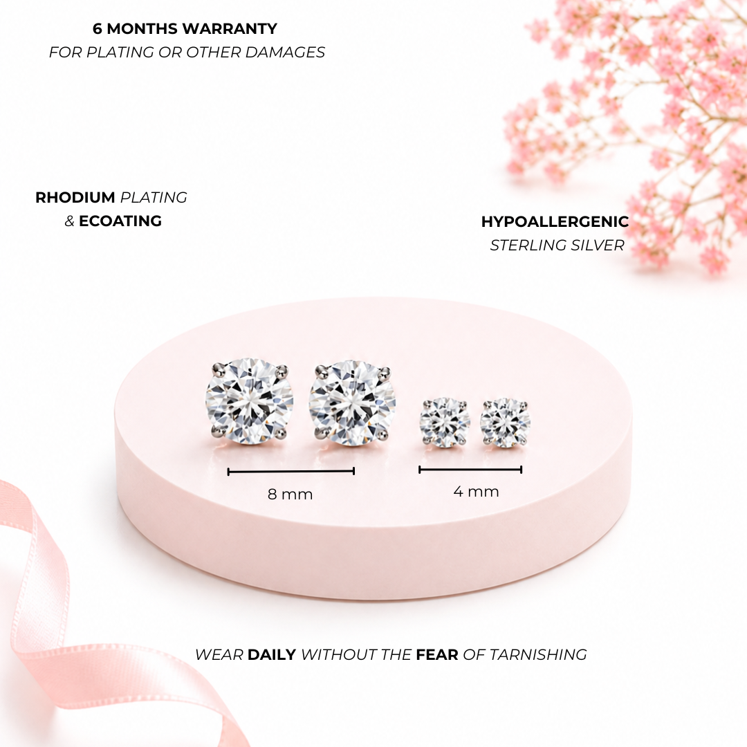 Sparkle Classic CZ Duo Stud Earrings - Image 3