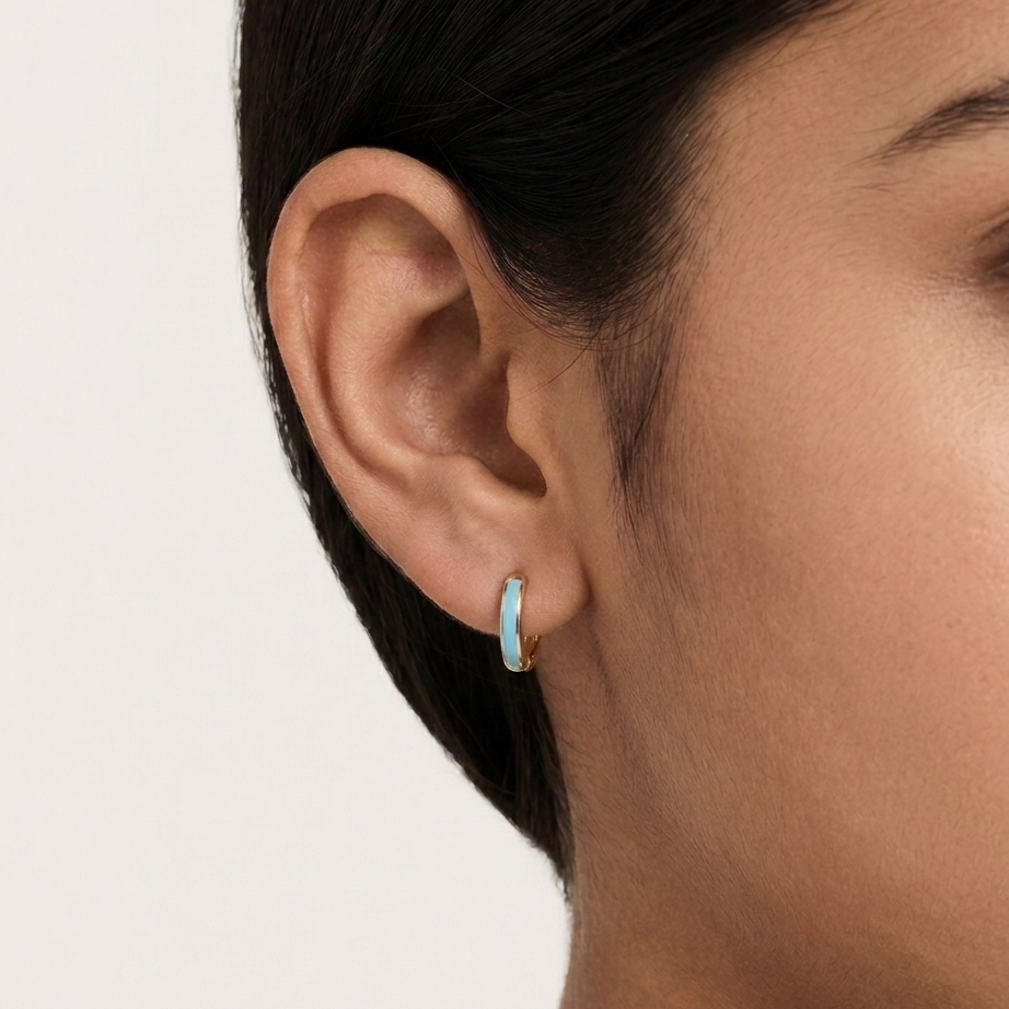 Aqua Bliss Hoop Earrings - Image 2