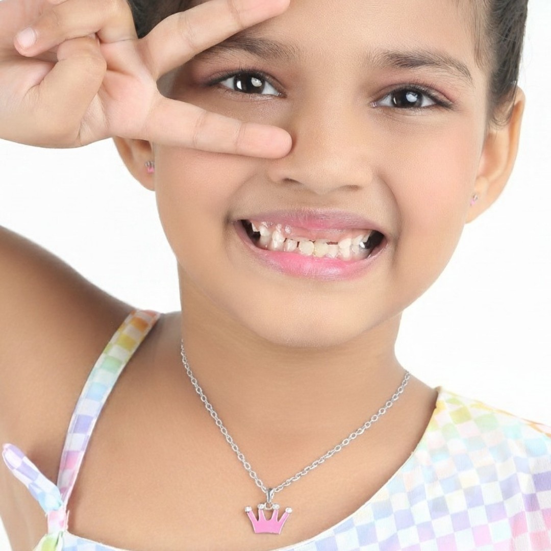 Pink Princess Crown Kids Jewellery Set - Image 4