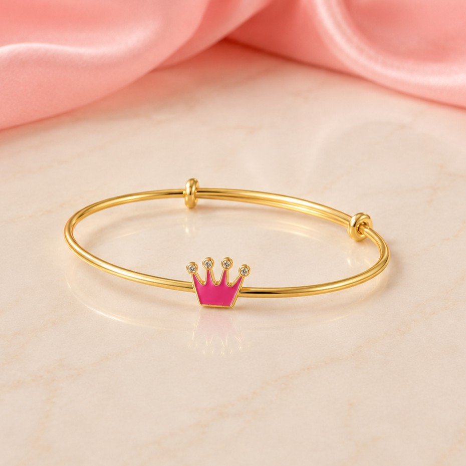 Pink Princess Crown Bangle