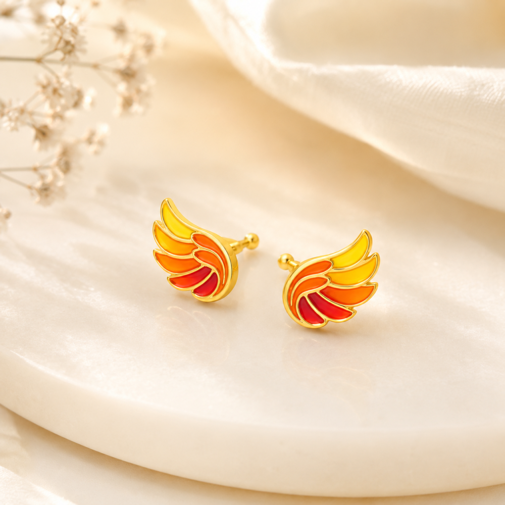 Little Sunset Phoenix Wing Studs