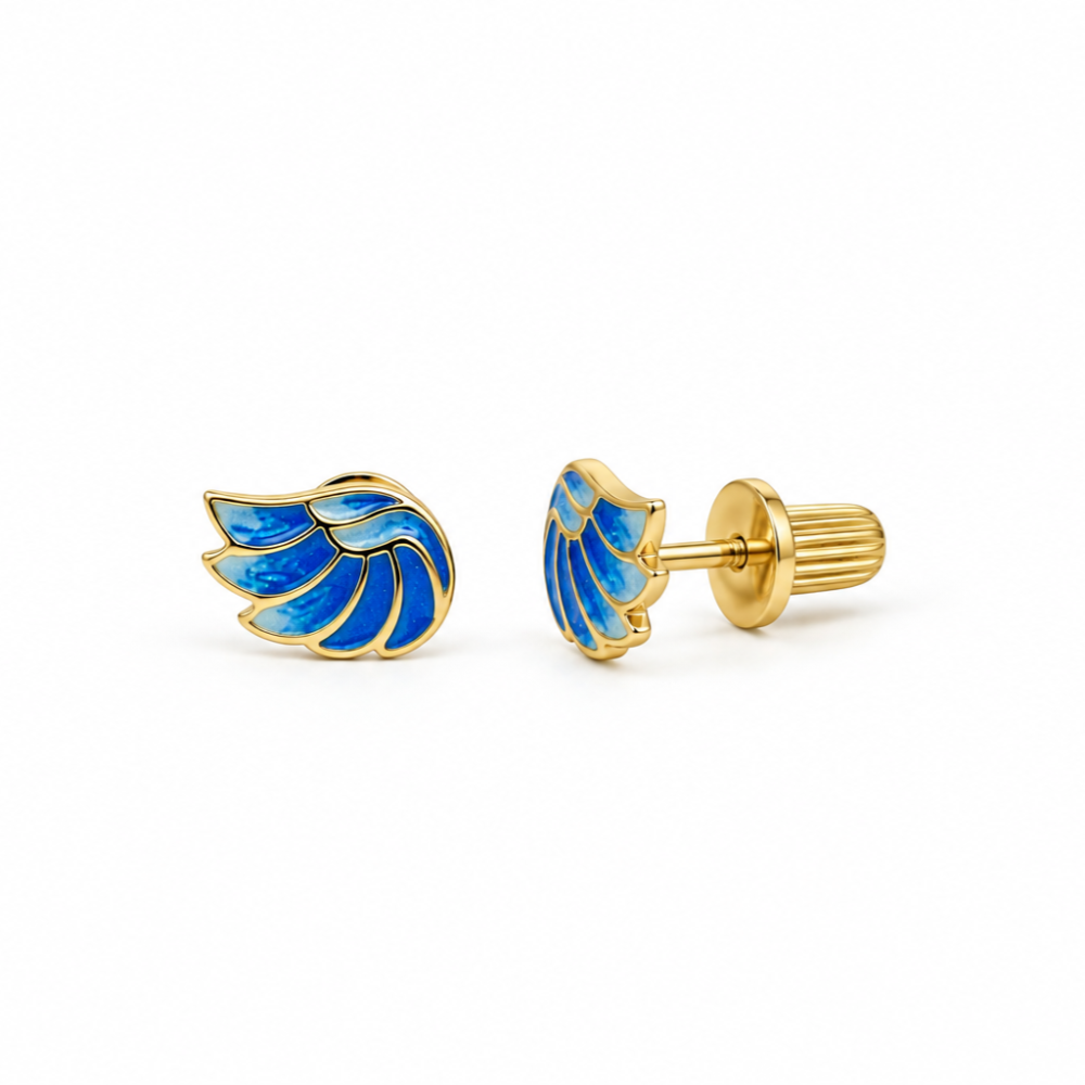 Little Blue Phoenix Wing Studs