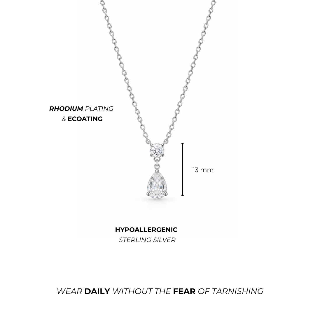 Elegant Teardrop CZ Pendant Necklace - Image 4