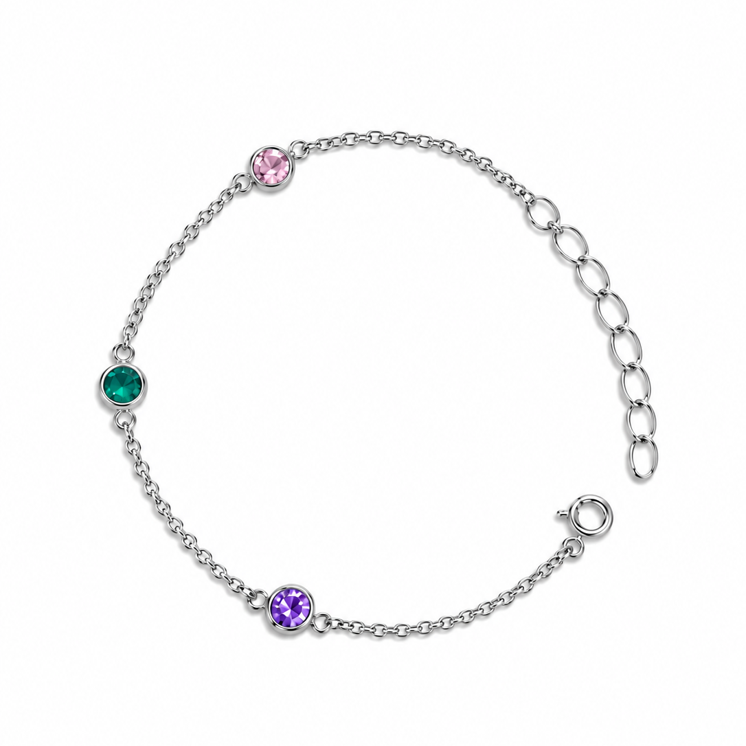 Pretty Trio Color Stone Anklet for Kids - Image 2