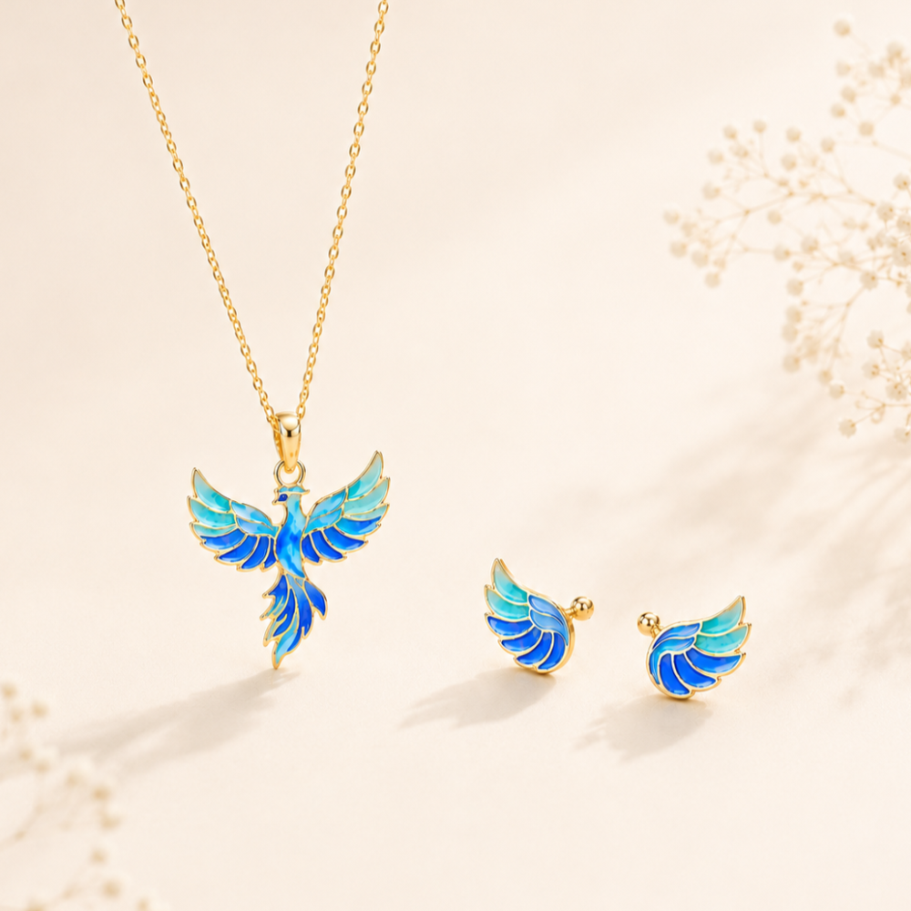 Sky Blue Phoenix Jewellery Set