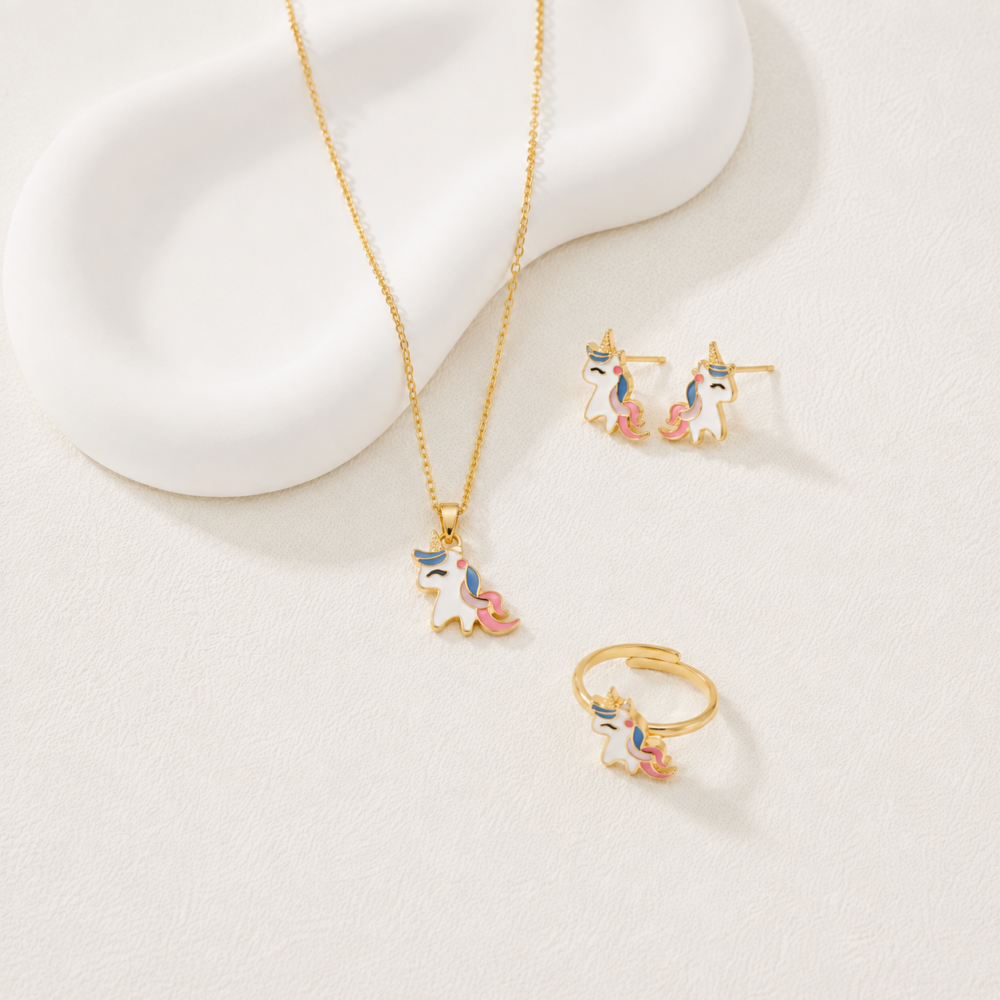Fairy Tale Magical Unicorn Jewellery Set (With Ring)