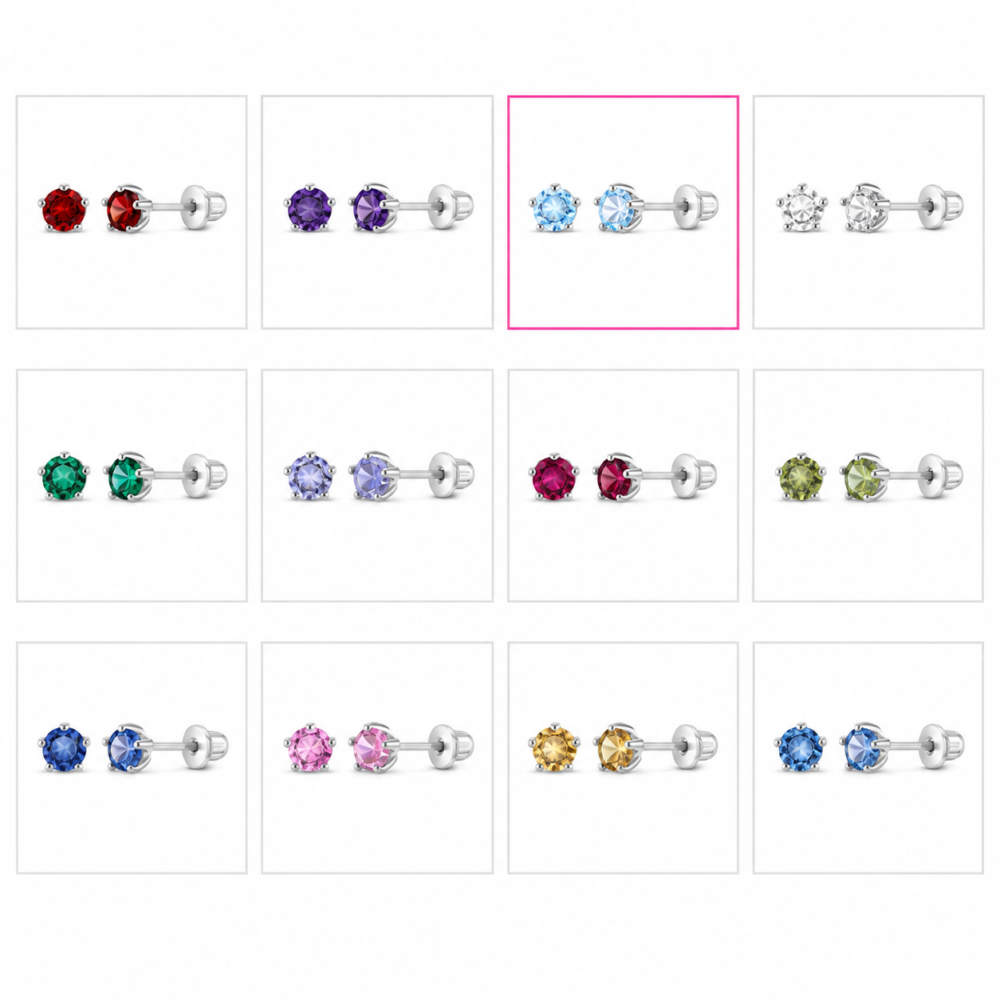 Birthstone Stud Earrings