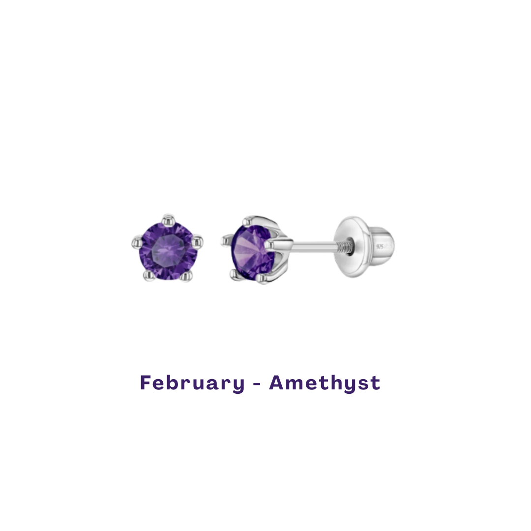 Birthstone Stud Earrings - Image 3