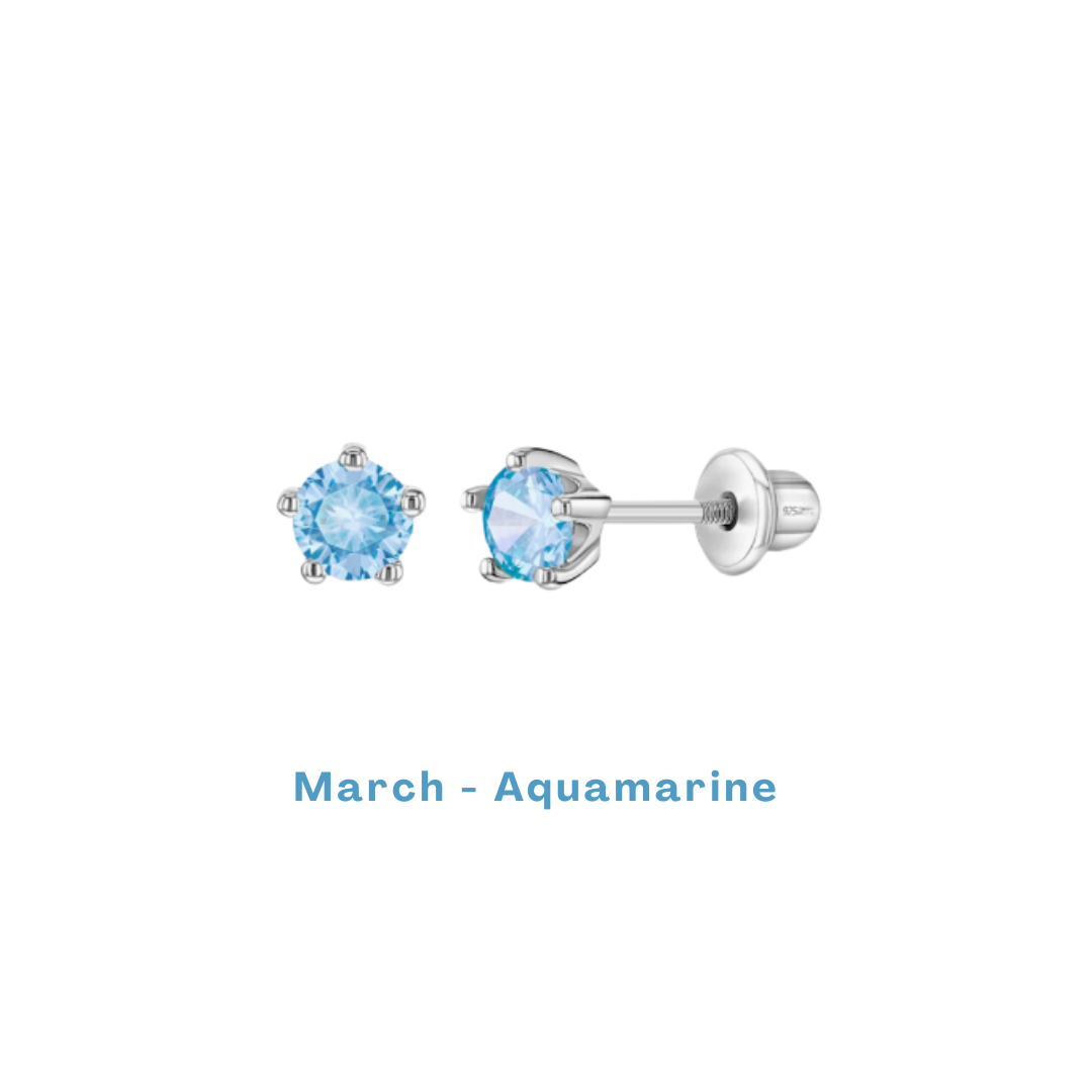 Birthstone Stud Earrings - Image 4